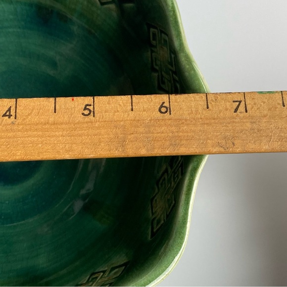 Studio Art Pottery Bowl Hand Thrown Signed 6.5” Across Embossed Inside Wavy Edge - Picture 8 of 13